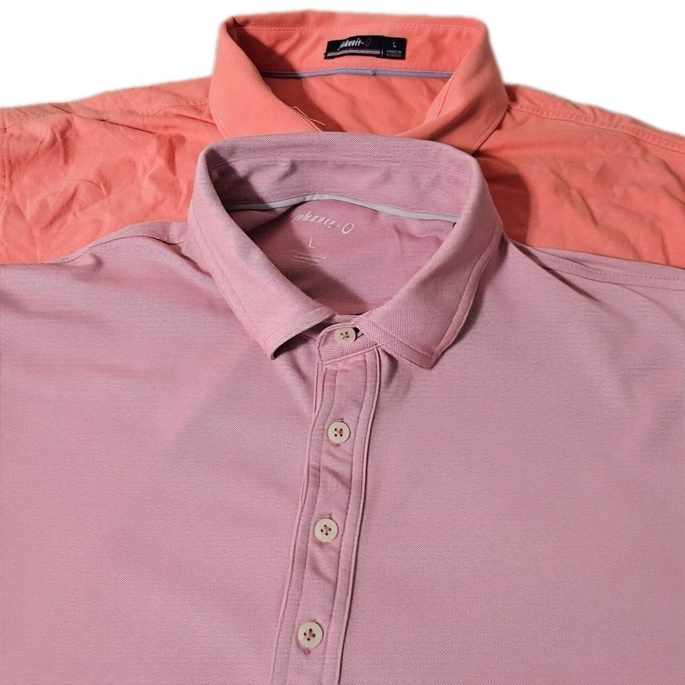 Johnnie O Polo Shirt Mens Large LOT OF 2 Striped Golf Performance